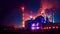 oil refinery factory in the night