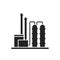 Oil refinery icon. oil industry and fuel technology production symbol. isolated vector image