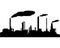 Oil refinery industry silhouette