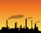 Oil refinery industry silhouette in daytime