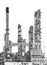 Oil refinery isolate on white background