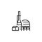 Oil refinery line icon