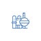 Oil refinery line icon concept. Oil refinery flat  vector symbol, sign, outline illustration.