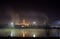 Oil refinery at night