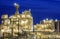 Oil refinery at night