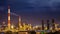 Oil refinery night timelapse