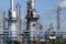 Oil refinery petrochemical plant pipelines and chimney industry