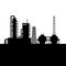 Oil Refinery Plant and Chemical Factory Silhouette