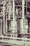 Oil refinery plant detail in vintage tone edit