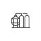 Oil refinery plant line icon