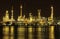 Oil refinery plant night scene in Thailand