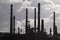 Oil refinery silhouette