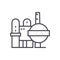 Oil refinery vector line icon, sign, illustration on background, editable strokes
