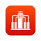 Oil refining icon digital red