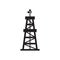 Oil rig - black icon on white background vector illustration for website, mobile application, presentation, infographic. Petroleum