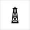 Oil rig - black icon on white background vector illustration for website, mobile application, presentation, infographic. Petroleum