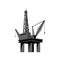 Oil Rig Drilling Platform Design Illustration