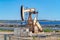 Oil rig equipment at Bolsa Chica Ecological Reserve in Huntington Beach CA