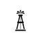 Oil Rig Gusher, Petroleum Derrick Tower. Flat Vector Icon illustration. Simple black symbol on white background. Oil Rig