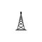 Oil Rig Gusher, Petroleum Derrick Tower icon isolated on white background