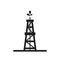 Oil rig icon. oil industry, fuel technology production and oil field symbol. isolated vector image