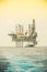 Oil and rig platform operation in north sea, Heavy industry in oil and gas business in offshore, rig operation