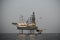 Oil and rig platform operation in north sea, Heavy industry in oil and gas business in offshore, rig operation