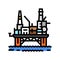 oil rig platform petroleum engineer color icon vector illustration