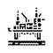 oil rig platform petroleum engineer glyph icon vector illustration