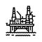 oil rig platform petroleum engineer line icon vector illustration