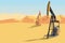 Oil rigs in the desert