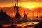 oil rigs in the desert. Generative AI