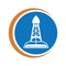 Oil rigs, oil industry production equipment logo