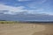 Oil Rigs in for a Refit at the Port of Dundee seen from Tentsmuir Point on the south side of the Tay estuary.