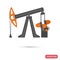 Oil rocking machine color flat icons