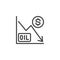 Oil stock crisis line icon