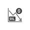 Oil stock crisis vector icon