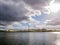 Oil storage tanks and exhaust stack of power station Hemweg in W