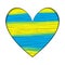 Oil Stripes Heart Concept - Ukrainian National Flag Colors