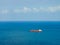 oil tank ship off the coast of Florida Fort Lauderdale shot with aerial telephoto drone