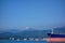Oil tanker anchored outside Batumi oil terminal on a sunny summer day