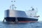 Oil tanker closeup, sailing in ocean. 3D rendering