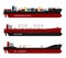 Oil tanker, container ship, bulker isolated set.