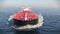 Oil tanker floating in the ocean