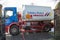 Oil tanker lorry delivering domestic heating oil, UK