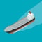 Oil tanker ship in the ocean. Shipping, crude oil transportation concept. Isometric illustration