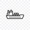 Oil Tanker ship vector linear icon isolated on transparent background, Oil Tanker ship transparency concept can be used for web an