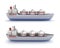 Oil tanker ship on white background