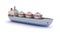 Oil tanker ship on white background.