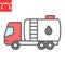 Oil tanker truck color line icon, fuel cargo and logistics, tank truck vector icon, vector graphics, editable stroke
